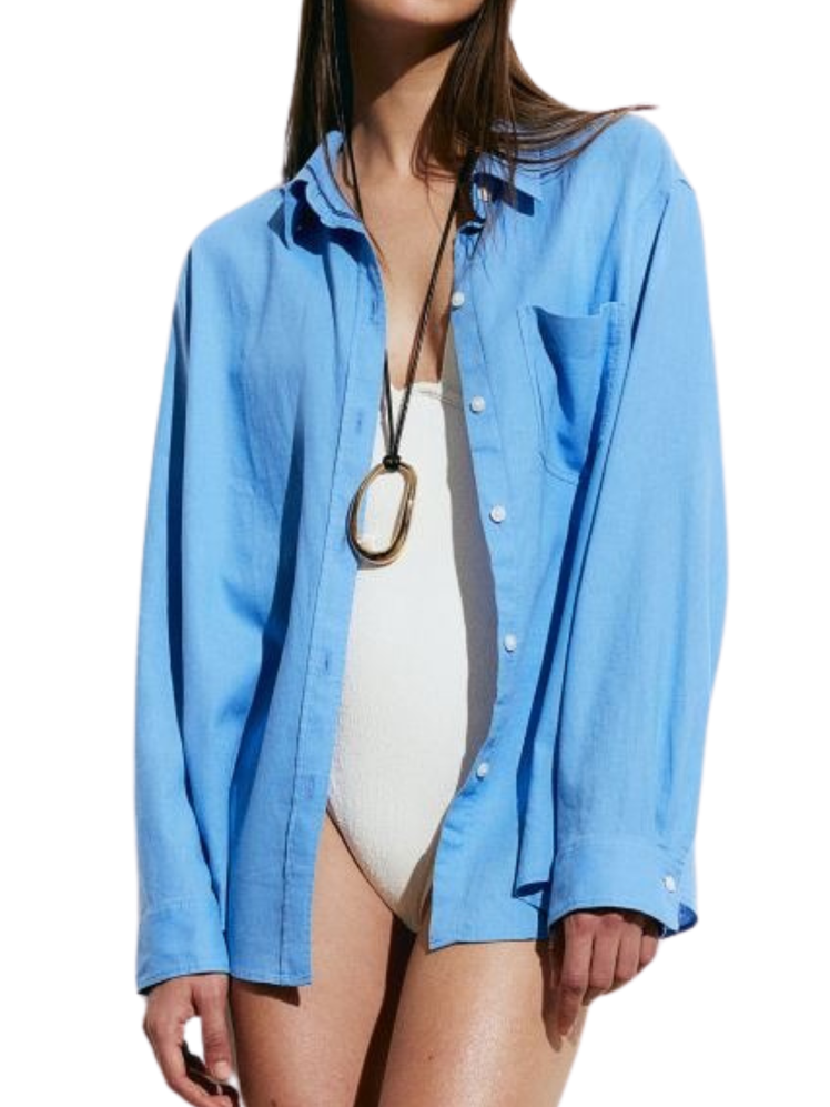 Рубашка из льняной ткани H & M