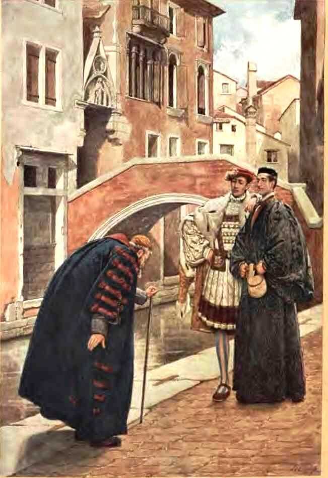 Иллюстрация к пьесе Д.Д.Линтона, английского художника. Вершиной его творчества считаются иллюстрации к комедии «Венецианский купец».Источник фото:http://az.lib.ru/s/shekspir_w