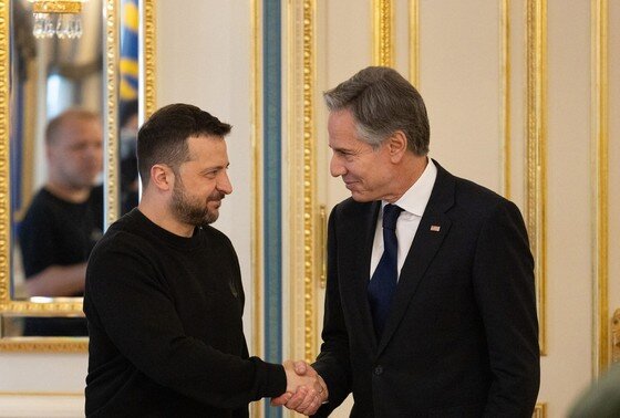    Президент Украины Владимир Зеленский и Энтони Блинкен