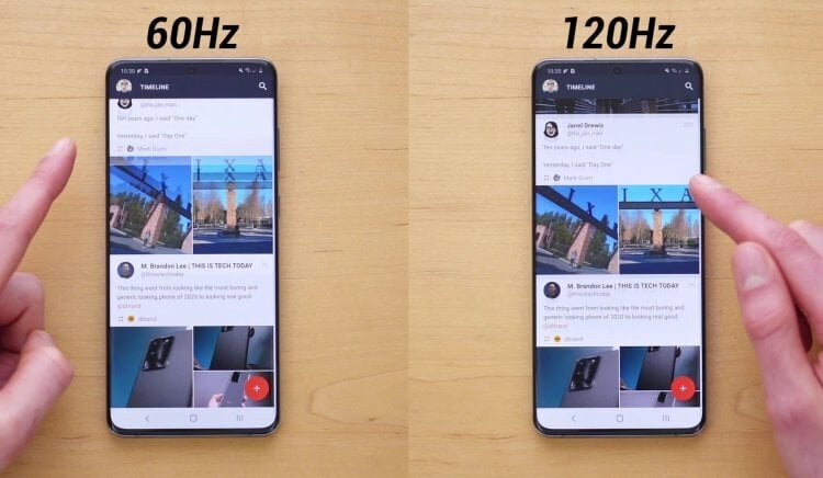    Отдельные приложения просто не поддерживают 120 Гц. Фото: Stetson Doggett