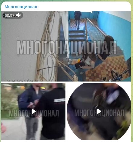    Мигрант преследует школьниц на лестничной клетке. Фото: скриншот видео с Telegram-канала "Многонационал"