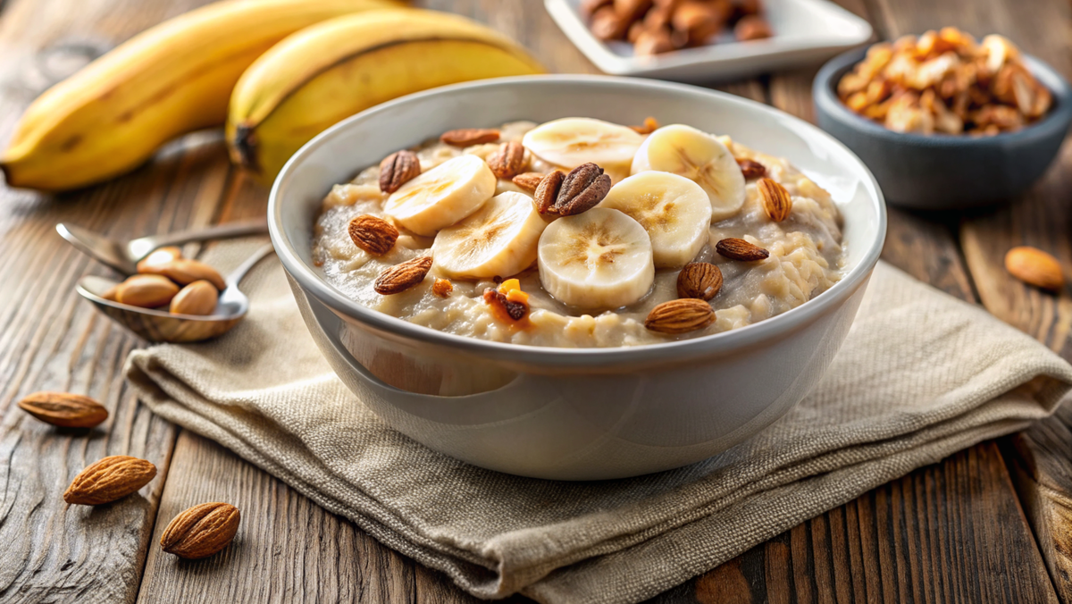 Гречневая каша с бананом и орехами