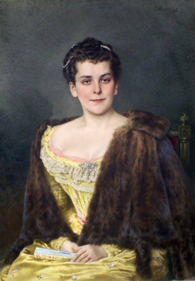 Портрет Ольги Валериановны Пистолькорс. 1898 год. Художник Александровский Степан Федорович.  Государственный Эрмитаж.