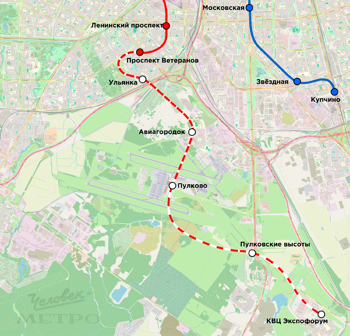 Пять причин, почему продлевать первую линию метро Петербурга в Пулково -  это плохая идея | Человек-метро | Дзен