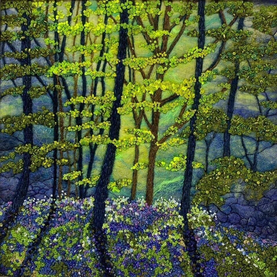 Вышивка на войлоке Бернадетт Хэнсфорд (Bernadette Hansford), зеленая серия