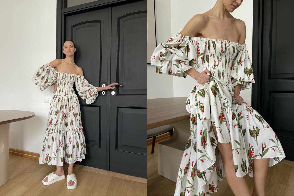 Цвет: белый с цветами