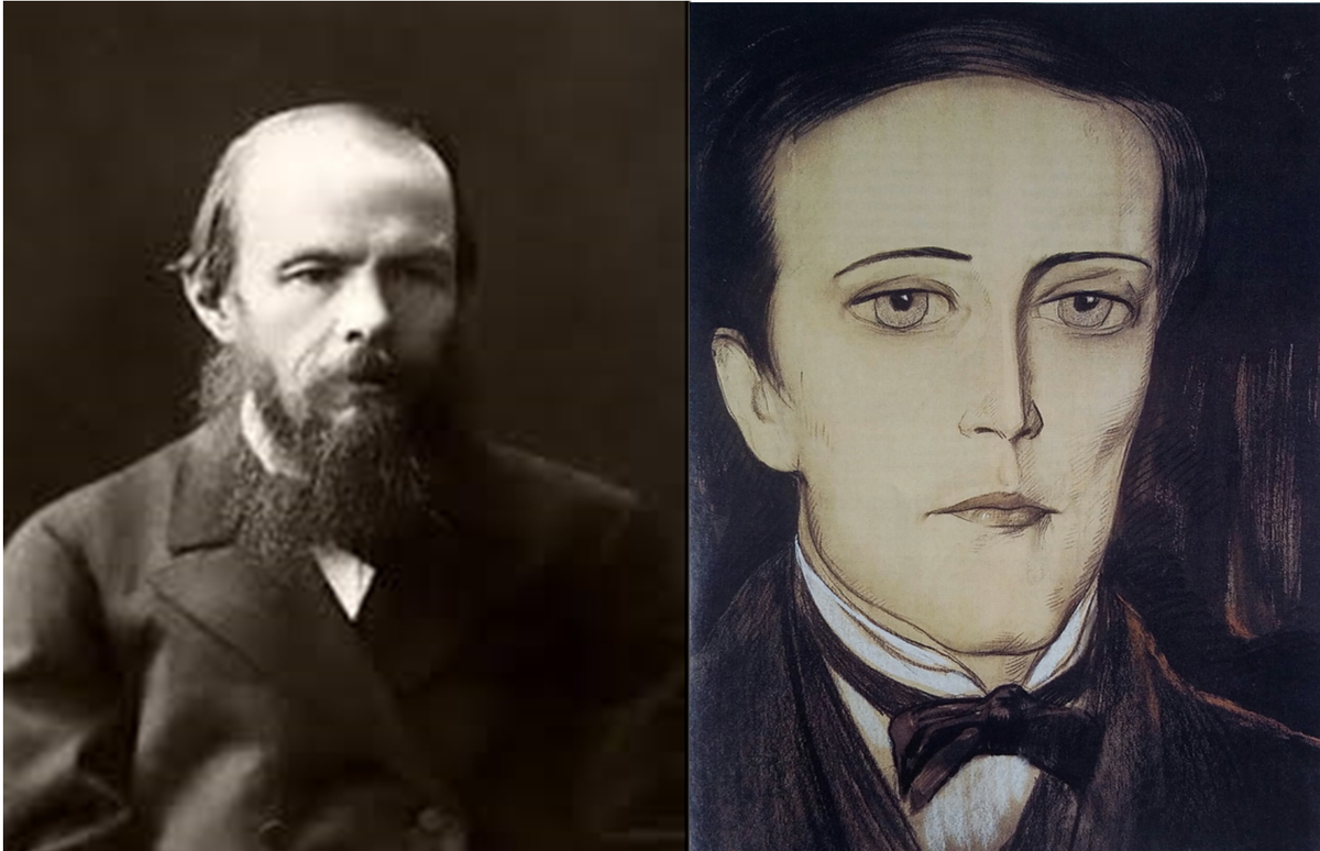 Ф. М. Достоевский и его герой Н. В. Ставрогин. Коллаж автор канала "Христофор+".