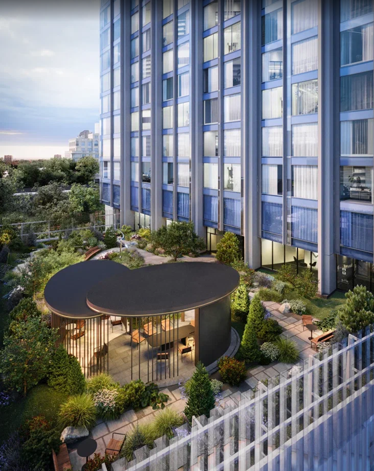 Ландшафт у подножия высотной башни «Дом Дау»