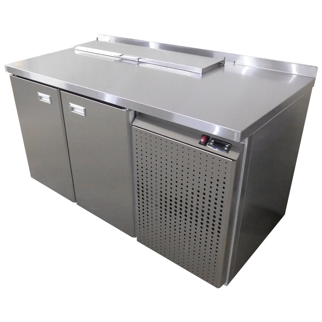 Стол холодильный саладетта с крышкой с бортом 2 двери СХСд(1/6)КП-2Д-139/70