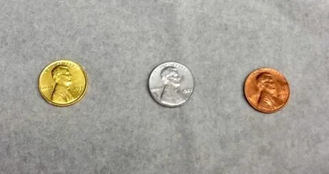 Золотая, серебряная и медная монеты