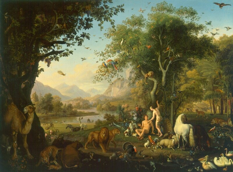 «Адам и Ева в Эдеме». . Иоганн Вензель Петер (Johann Wenzel Peter) (1745 г.-1829 г). 