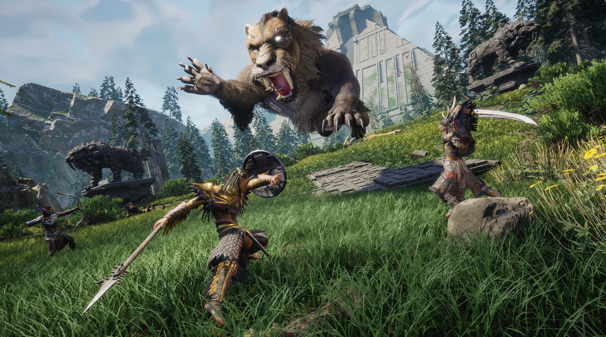 Куда же без саблезубых тигров, если игра хотя бы чуть затрагивает мифологию древних племён?