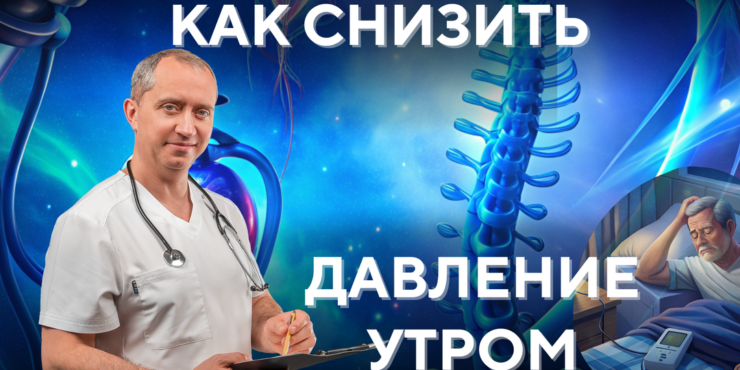 Сбиваем утреннее давление за 1 минуту. Упражнения для шейного и грудного отдела