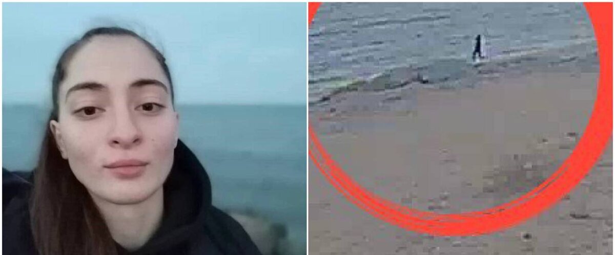 Анна Цомартова двигалась вдоль пляжа закрытого санатория ФСБ. Фото: скрин видео соцсети