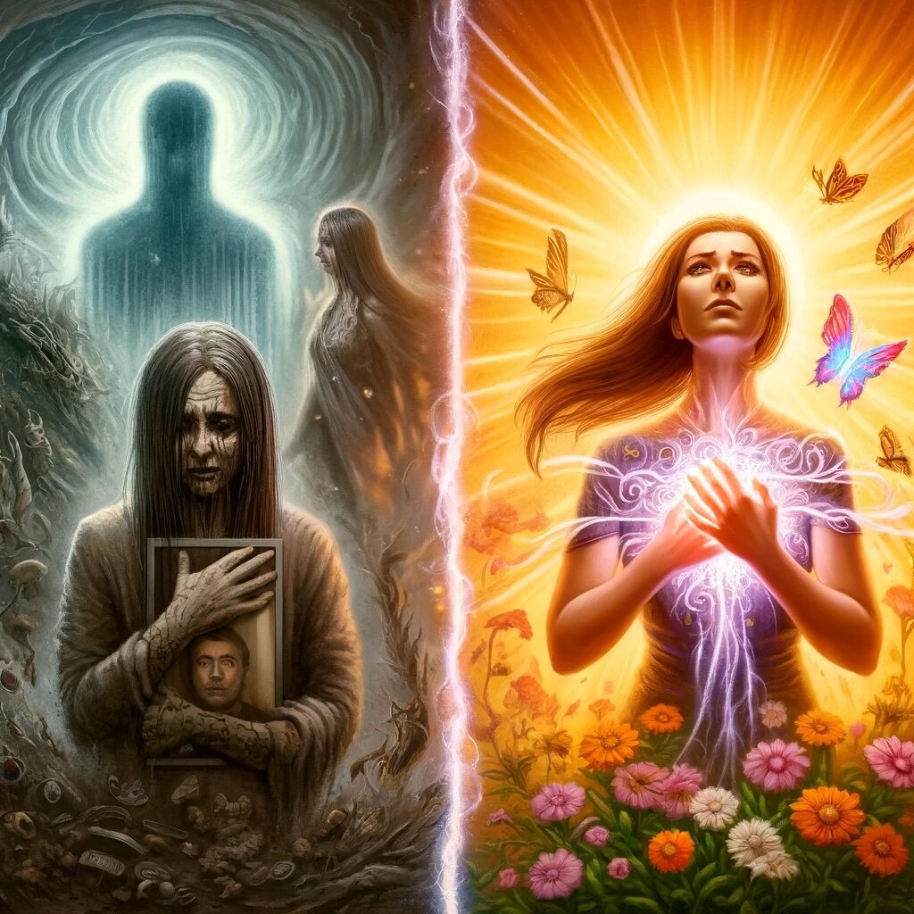 Иллюстрация к статье о том как практика Рейки (рэйки) помогла Екатерине избавиться от навязчивых мыслей и одержимости. 