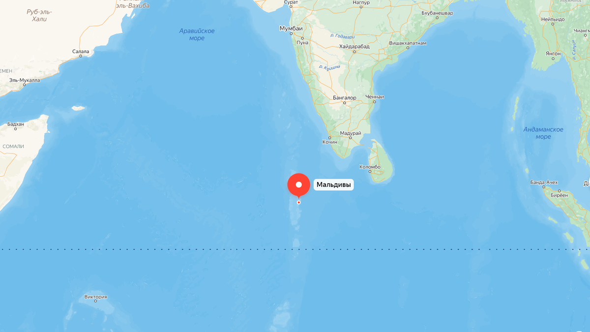 Расположение Мальдивской Республики