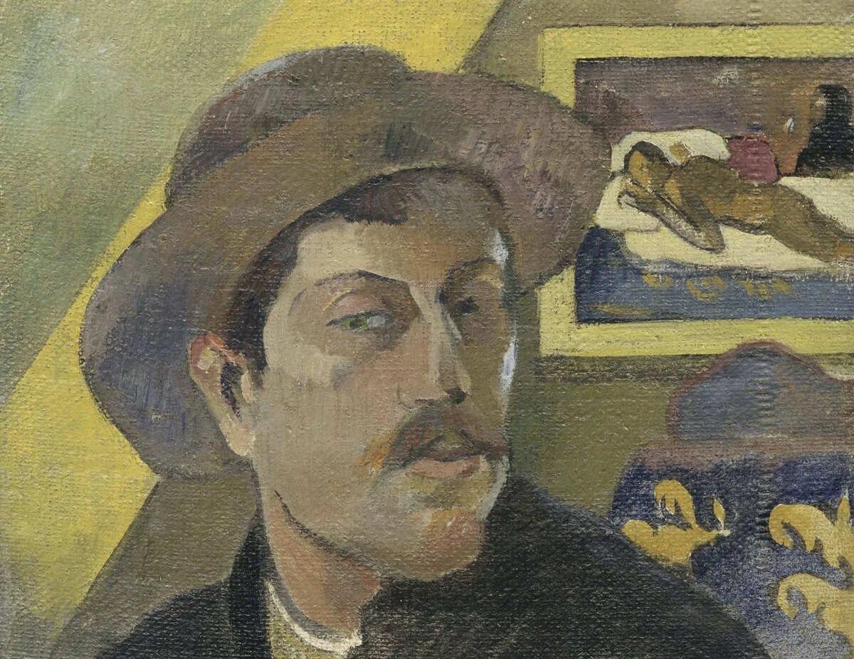 Поль Гоген – фрагмент картины «Автопортрет в Шляпе», 1893 год; 46 х 38 см.