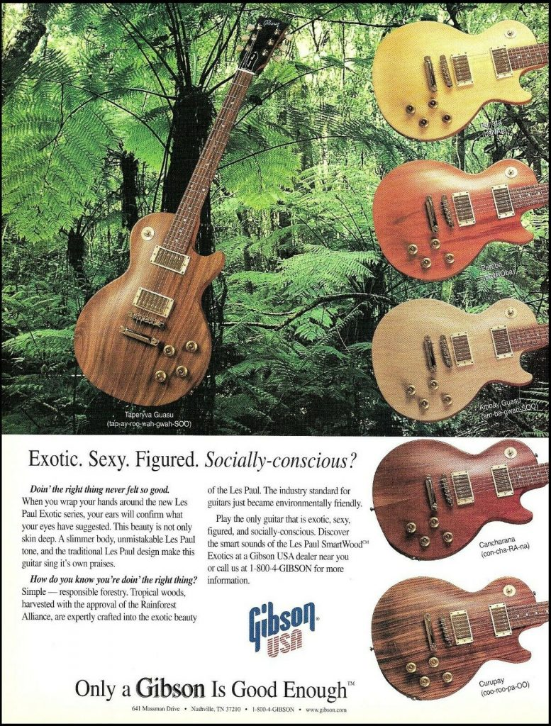 Реклама Gibson серии SmartWood Exotic