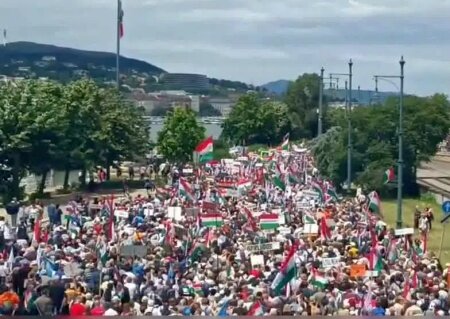    В Будапеште тысячи венгров протестуют против НАТО и конфликта на Украине