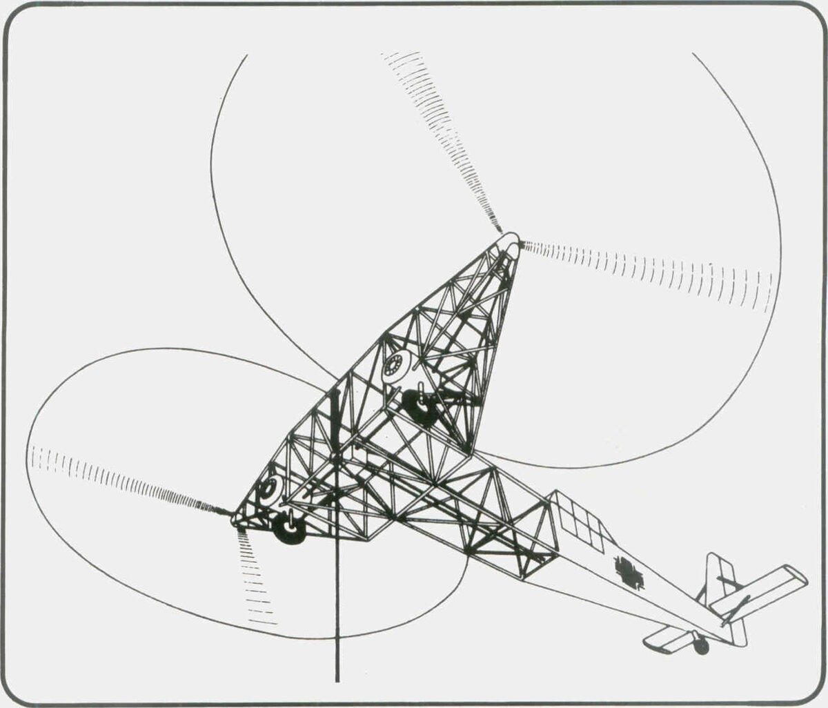  датированный 1944 годом немецкий чертеж проекта вертолета-летающего крана Fa 284