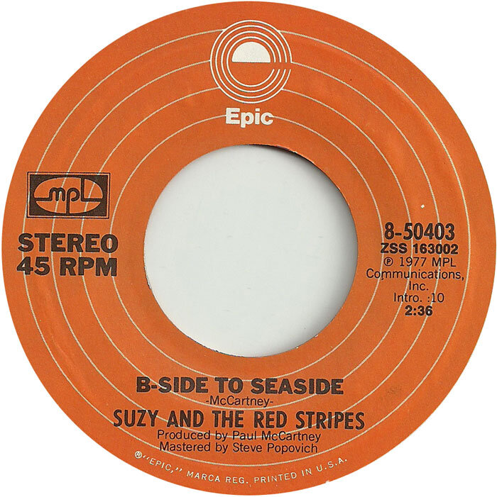Речь пойдёт о сингле ‘Seaside Woman / B-Side To Seaside’, выпущенном в США 31 мая 1977 года. Обе песни - стороны сингла впоследствии вошли в Wide Prairie - посмертный альбом Линды МакКартни.-2-2