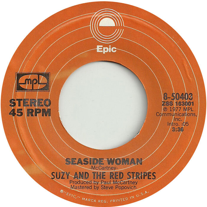 Речь пойдёт о сингле ‘Seaside Woman / B-Side To Seaside’, выпущенном в США 31 мая 1977 года. Обе песни - стороны сингла впоследствии вошли в Wide Prairie - посмертный альбом Линды МакКартни.-2