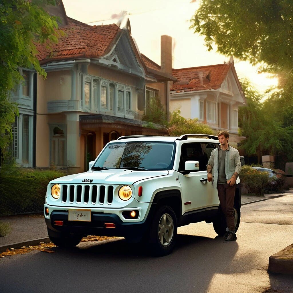 “Выходи из машины, мы идем в дом.” Он похлопал машину по крыше и направился в сторону моей входной двери... /Картинка сгенерирована с помощью Шедеврум/