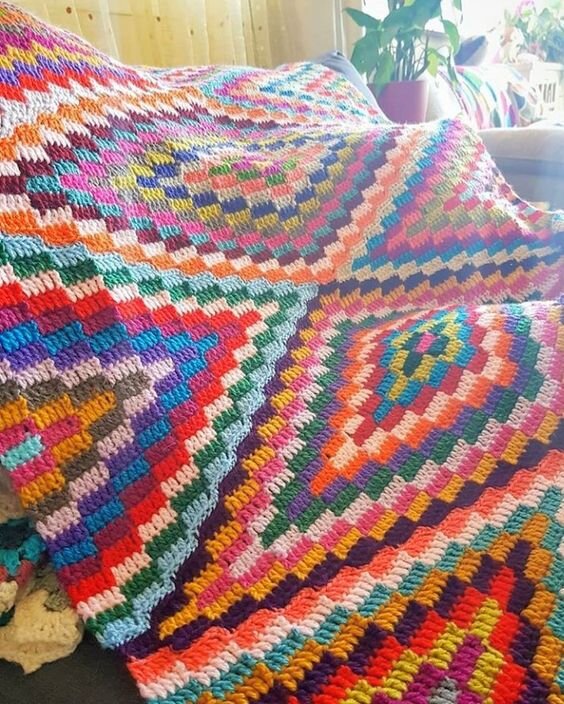 Плед крючком Восточный ковер