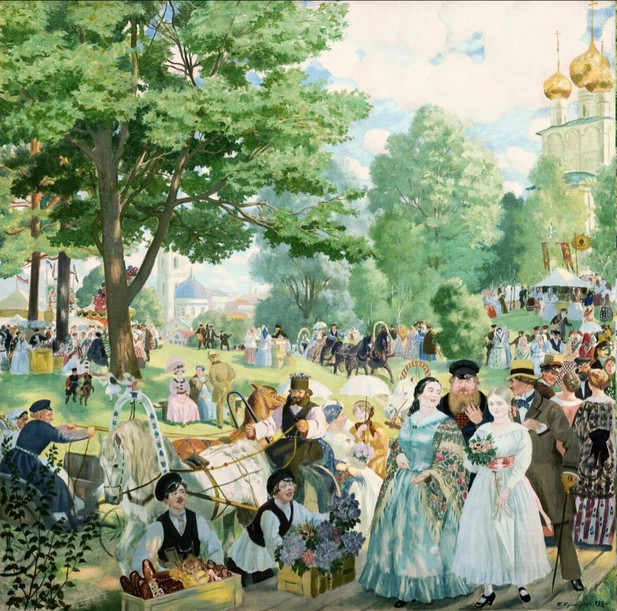 Борис Кустодиев. «Троицын день». 1920