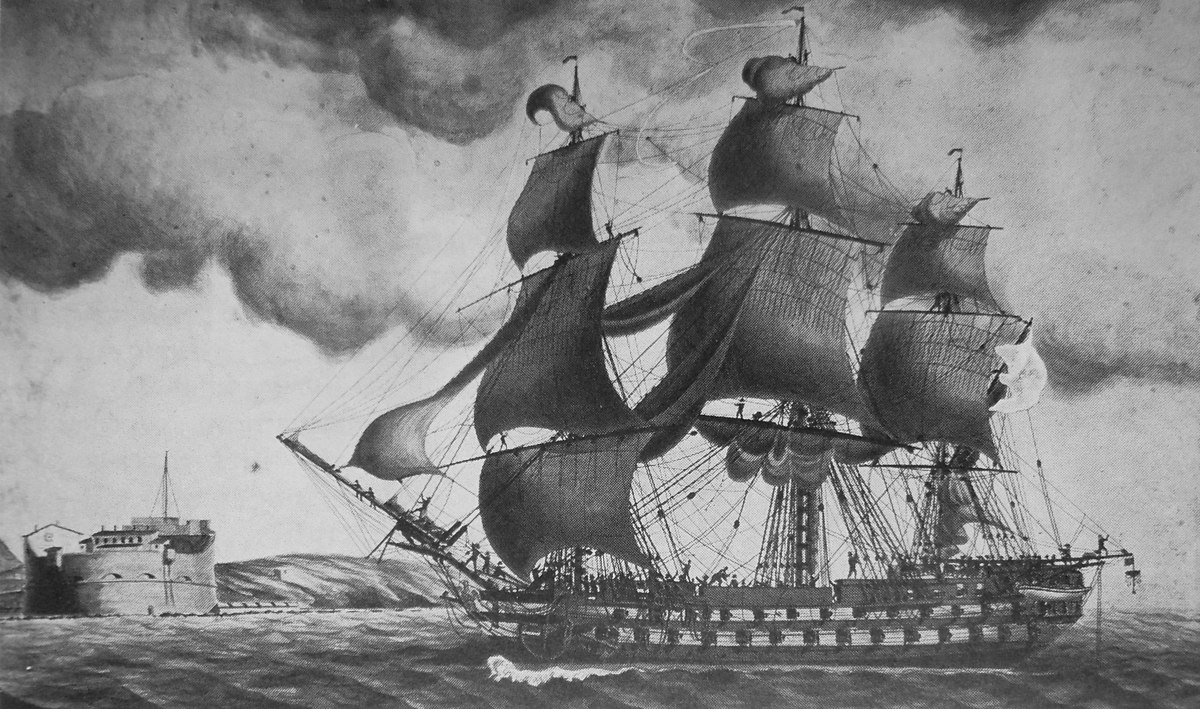 "DUQUESNE" ("Москва") В ТУЛОНЕ. Худ. Андре Моретти, 1812 ГОД