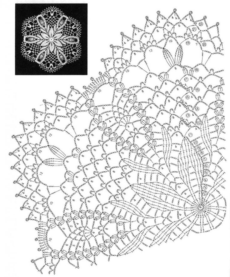 Ажурные салфетки крючком со схемами