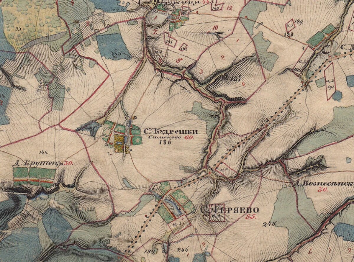 Рассмотрим карту, составленную Александром Ивановичем Менде 1848 - 1850 гг.