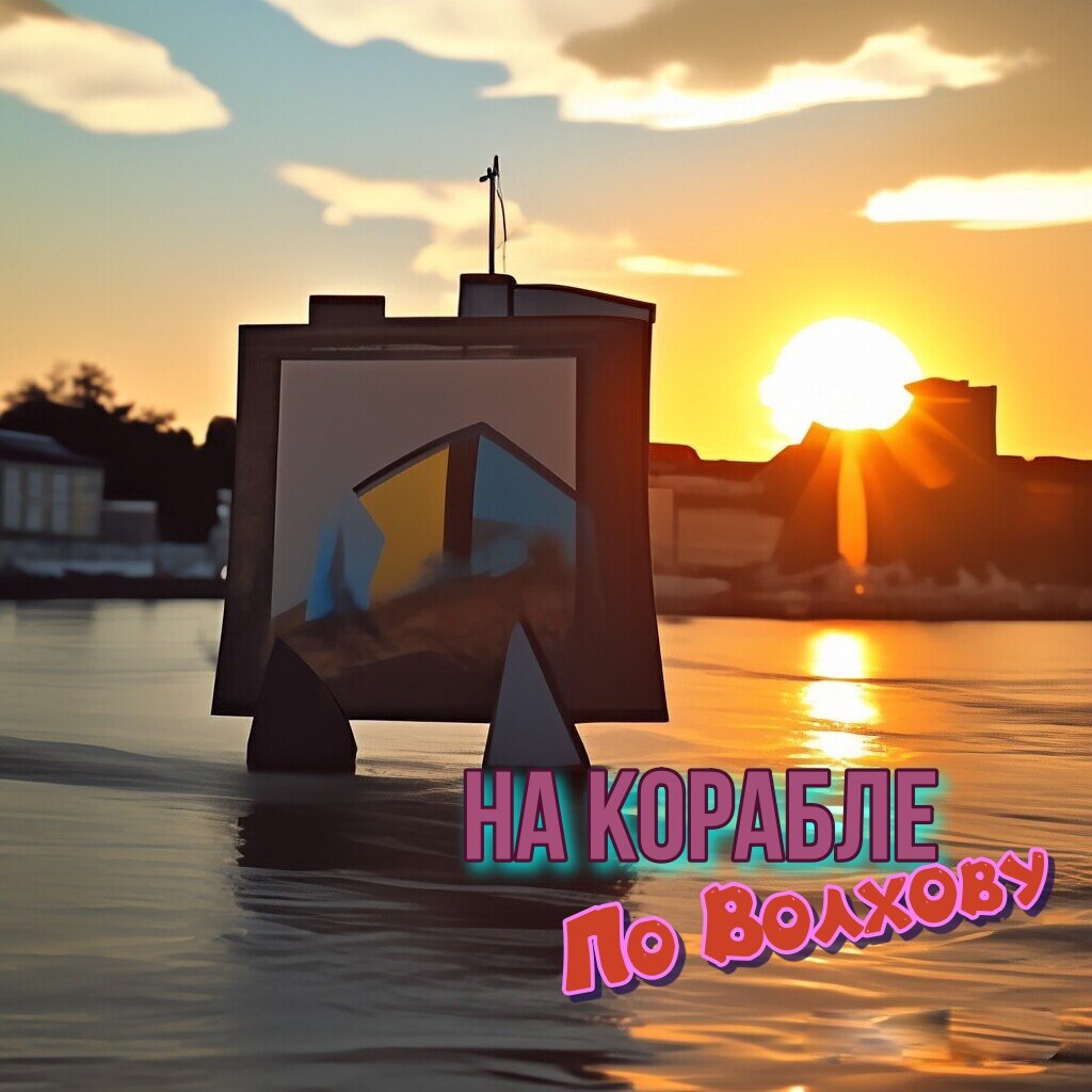 Нейросеть немного по своему увидела недостроенные быки моста на Волхове.