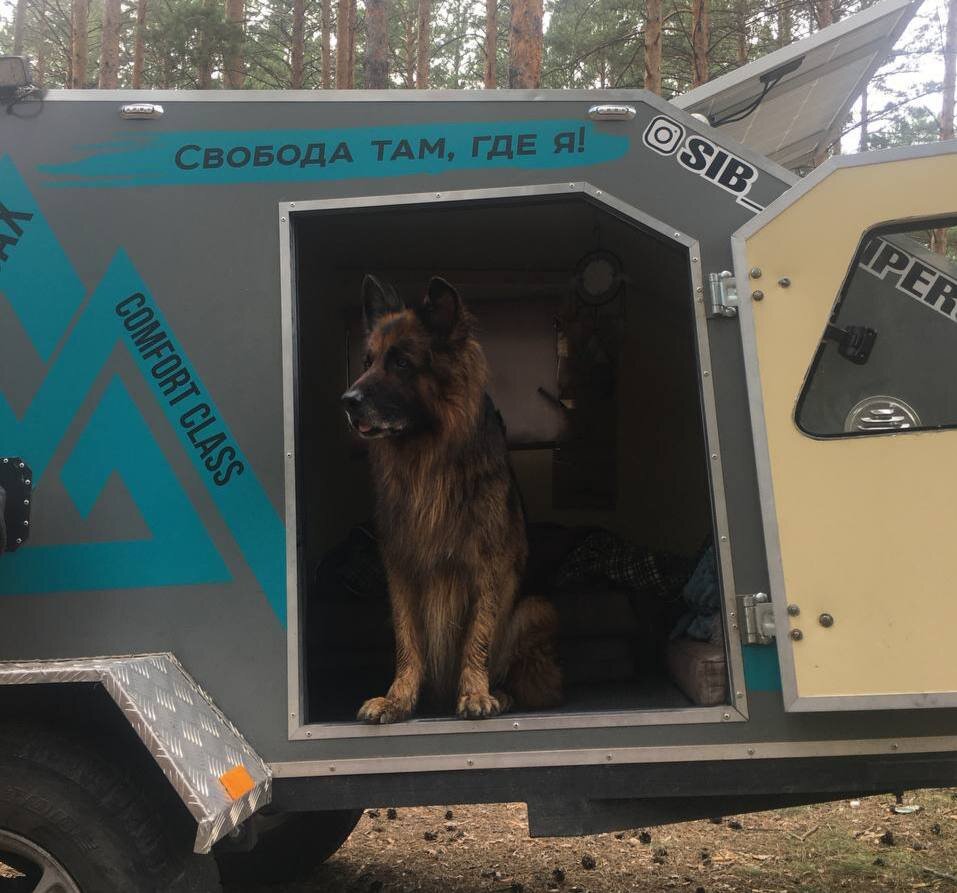 Иногда он больше времени, чем мы проводит в кемпере, особенно когда устаёт носиться