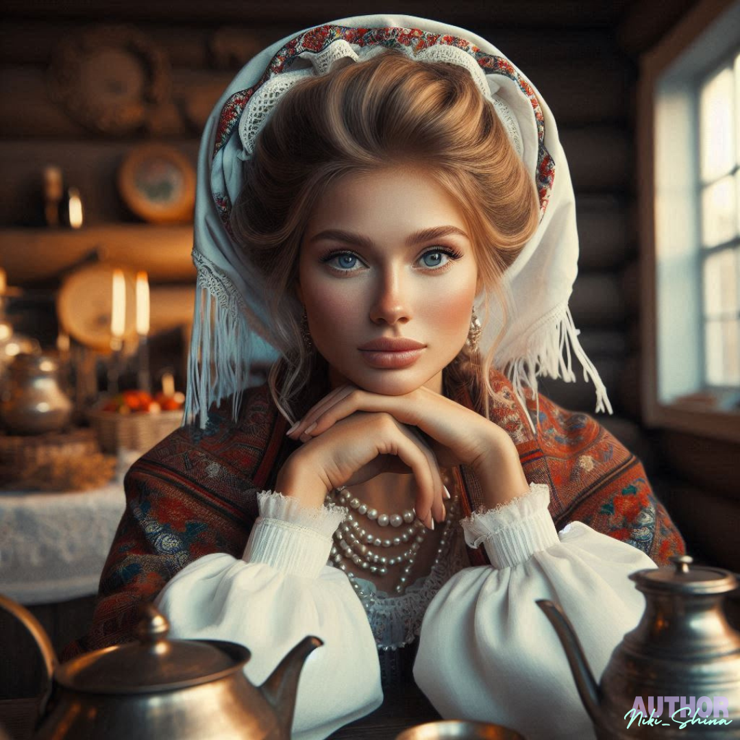 Русская красавица в платке
