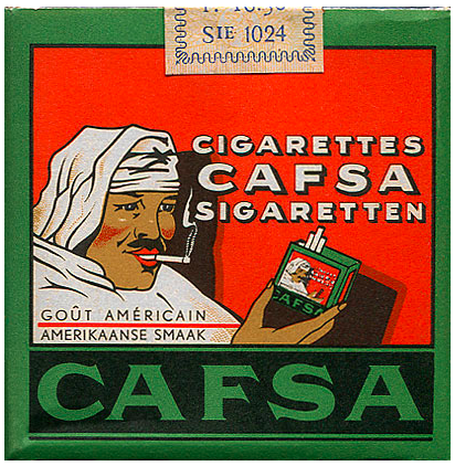 "Cafsa". Бельгия, начало 1970-х годов. 25 штук в мягкой упаковке. Цена 16,50 франков. Производитель: "Jules Loots & Cie". Владелец торговой марки: "Jules Loots & Cie".