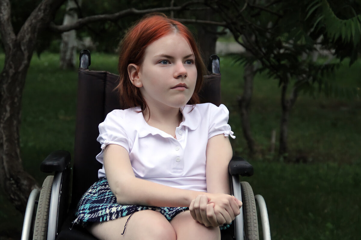 Маша Хоменко передвигается в специальной коляске