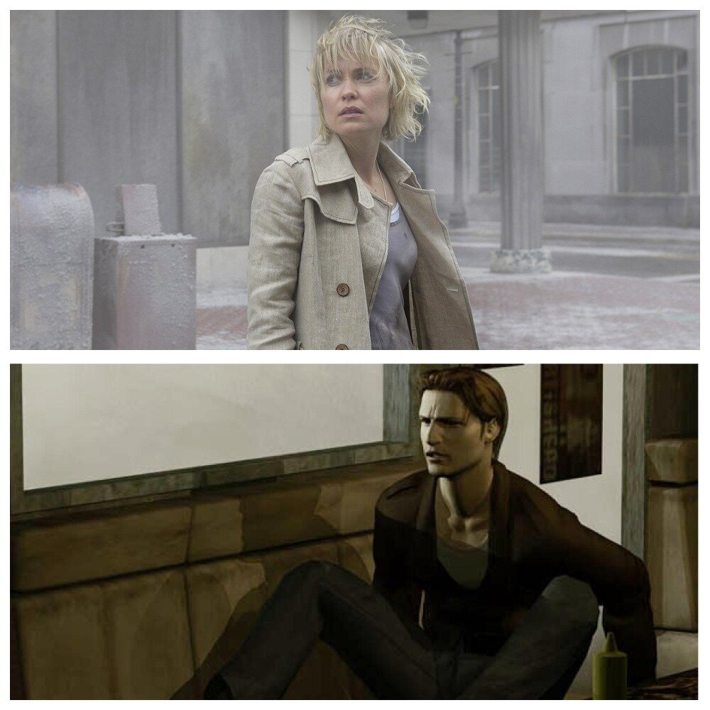 Роуз ( Рада Митчелл) сверху и Гарри Мэйсон из игры