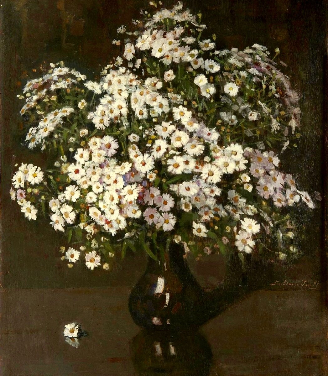 Ромашка в вазе. (Chamomile in a Vase), масло на панели. 74 х 62 см.