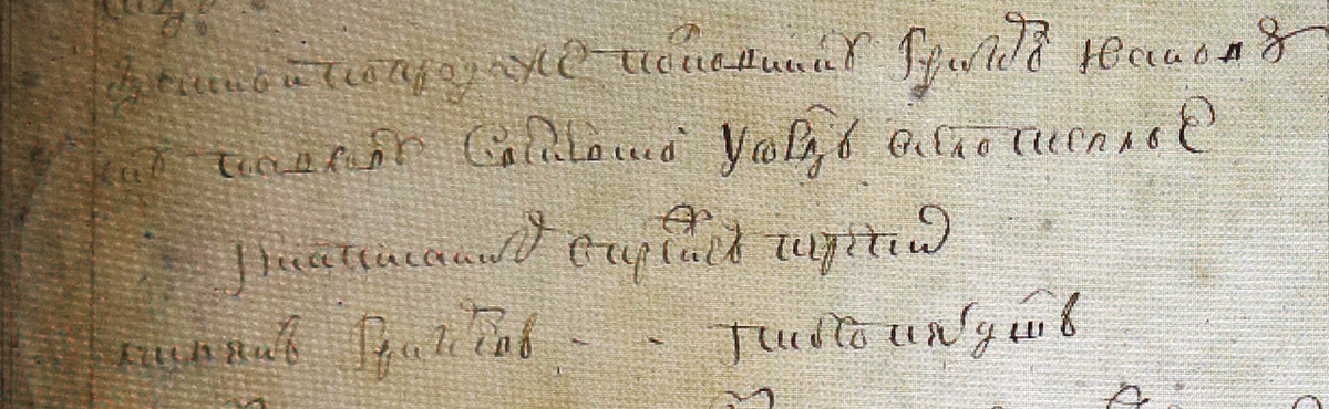 РГАДА Ф.350,оп.2, д.1784, л.307об. (Книга переписная выбывших после I ревизии купцов, церковнослужителей и пашенных солдат г. Михайлова, помещичьих, дворцовых, архиерейских крестьян Михайловского у.) 
