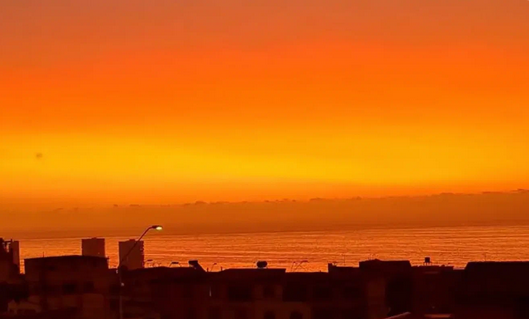 Закат в Чили после извержения Хунга-Тонга-Хунга-Хаапай