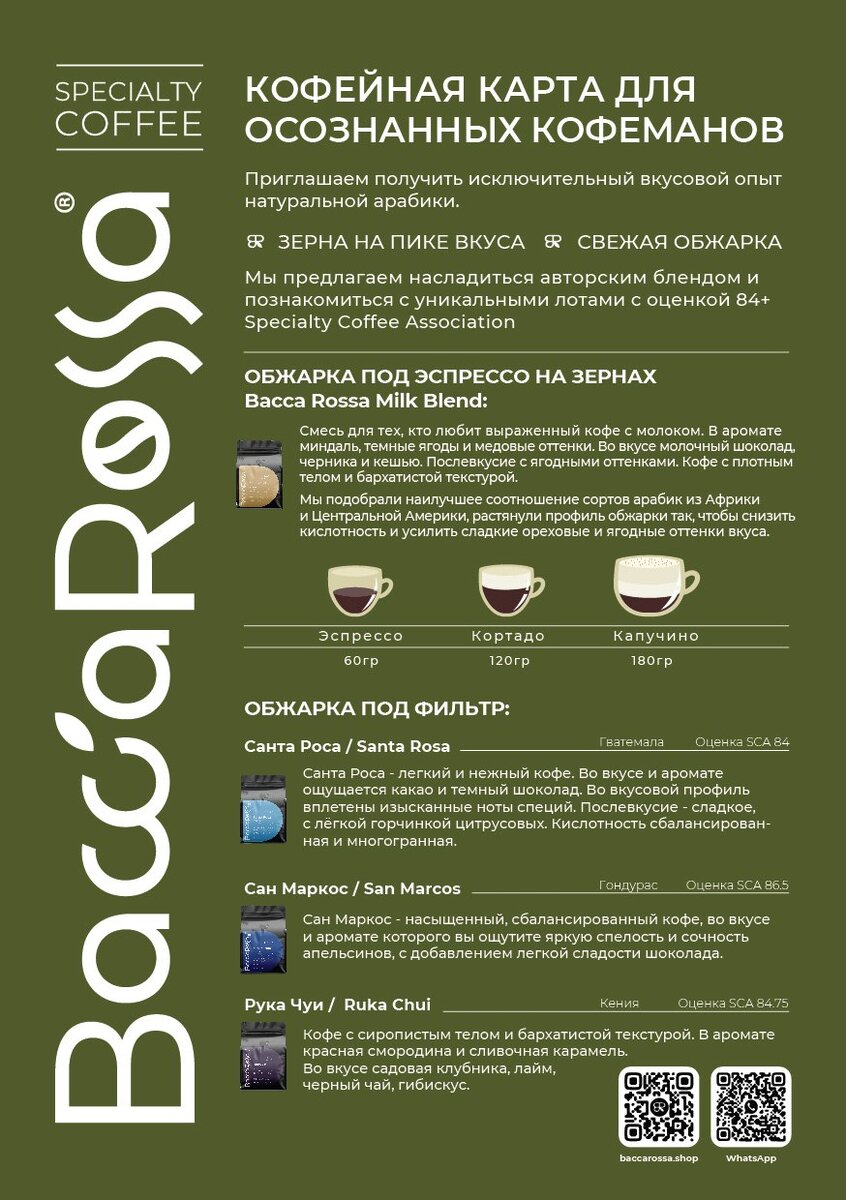 Авторские бленды Bacca Rossa и уникальные лоты будут представлены в нашей кофейной карте на ПМЭФ 2024