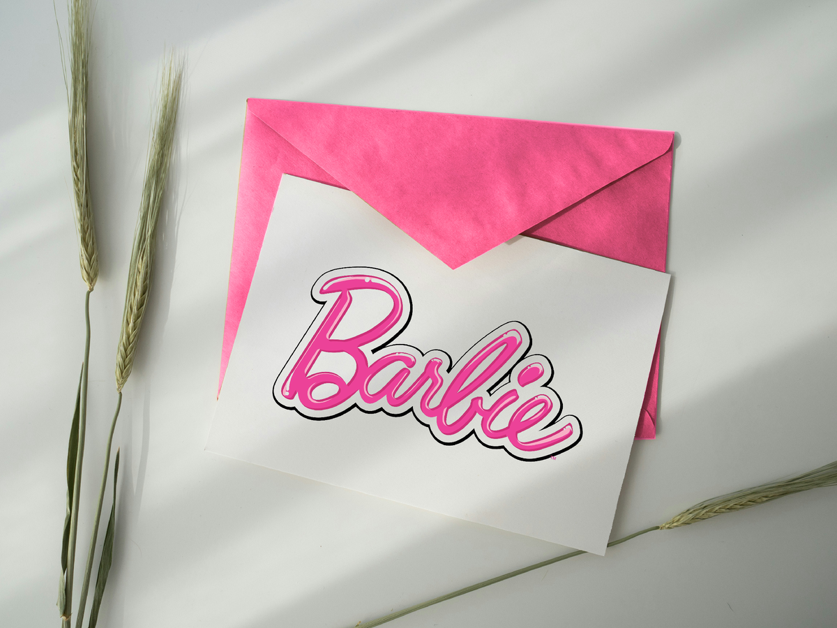 конверт с приглашением на Барби-вечеринку