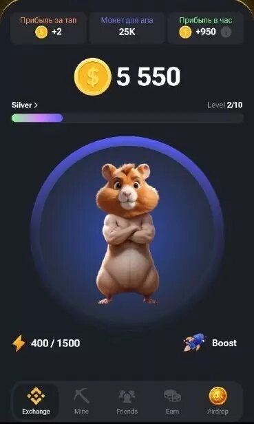     Источник: Скриншот из игры Hamster Kombat