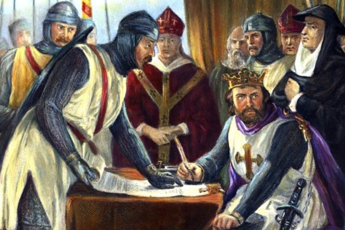 Иоанн Безземельный подписывает Великую хартию вольностей