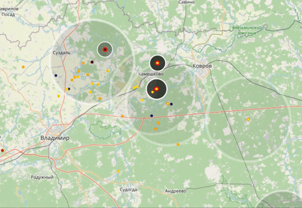 Gif-анимация расходящихся кругов звука грома. Если не двигается - подождите пока прогрузится или откройте кликом.