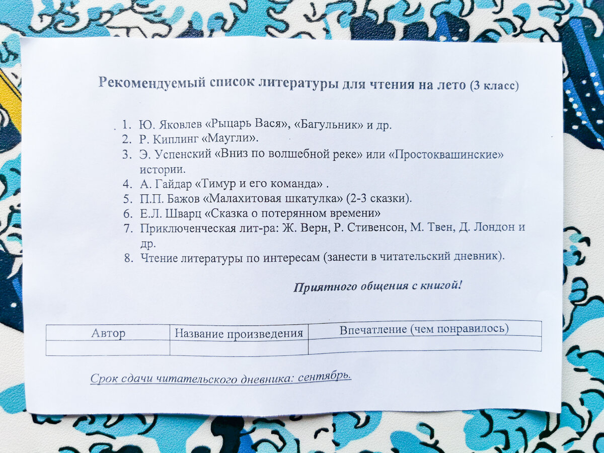 Список книг на лето 