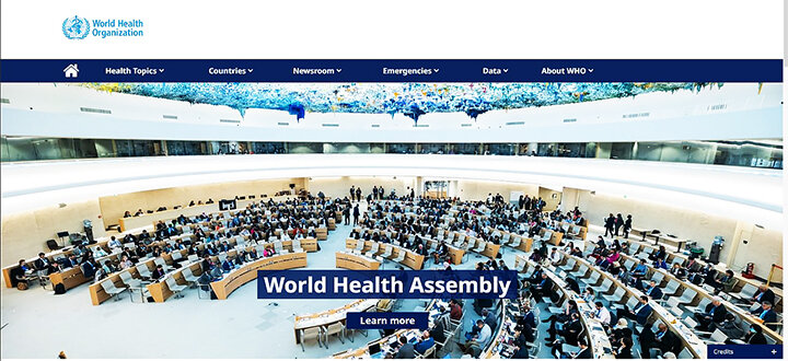    Скрин с сайта ВОЗ. Так выглядело заседание 77-й сессии Всемирной ассамблеи здравоохранения