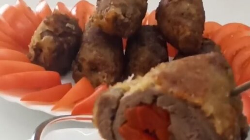 Мясные рулетики фаршированные грибами, вкусные и сытные