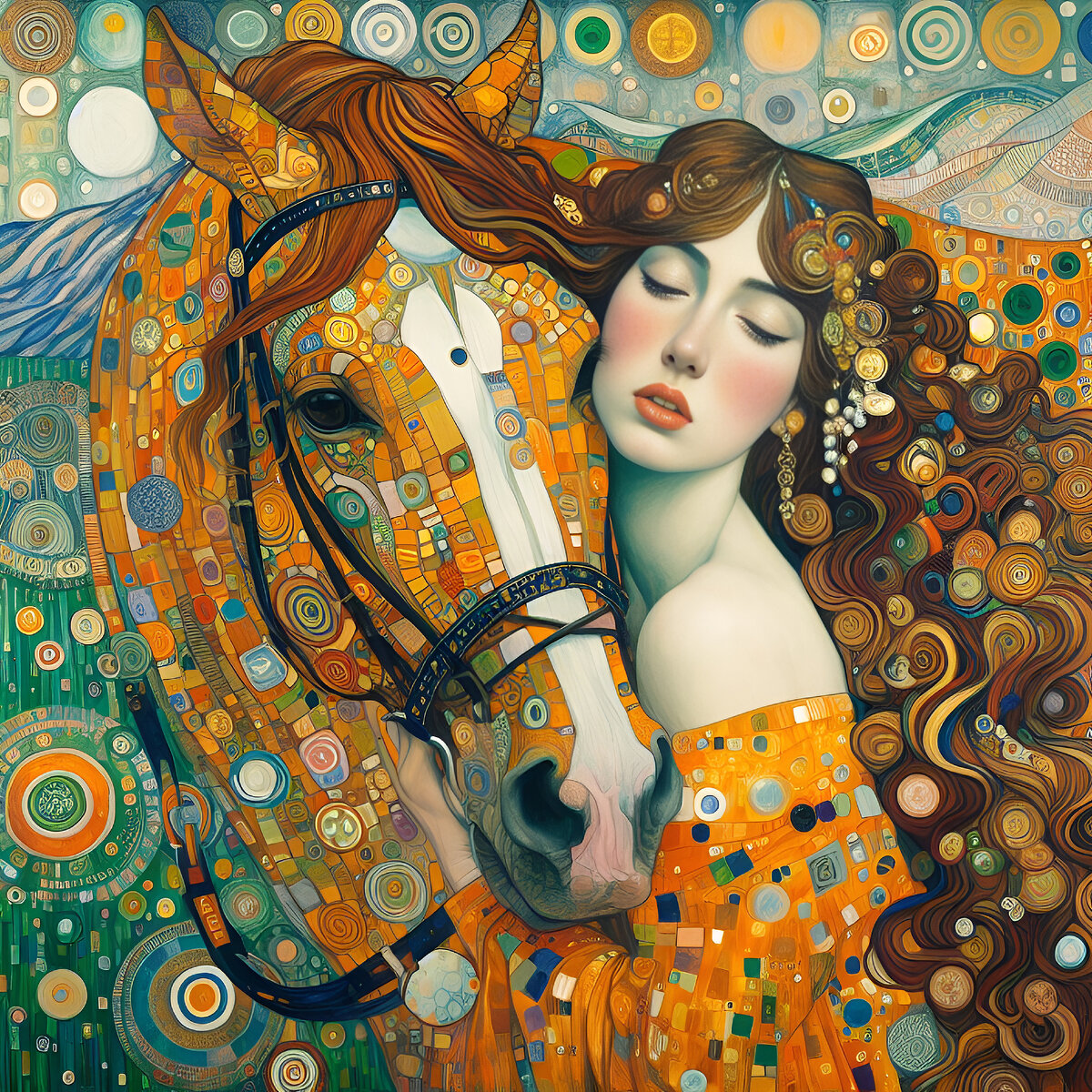 A girl with a horse is a popular motif